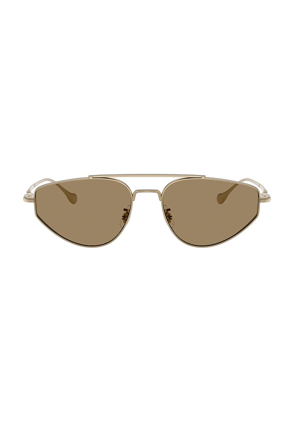 view 1 of 3 Edition 5 Irregular Sunglasses in Brown & Gold