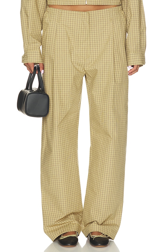 view 2 of 7 PANTALON THE WORKWEAR in Tan & Black Plaid