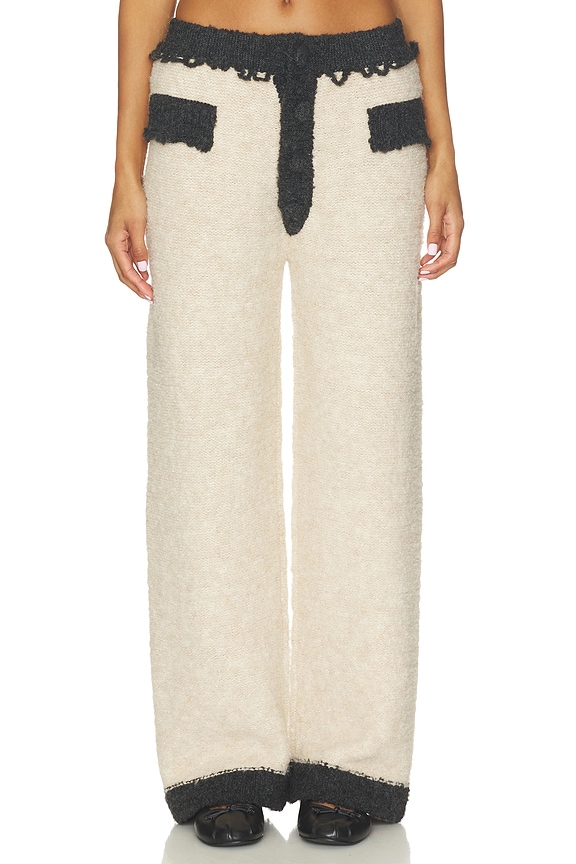 view 2 of 7 PANTALON RELAX THE BOUCLÉ in Heather Grey & Antique Cream