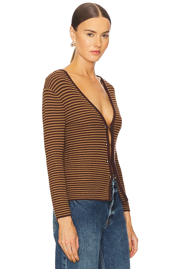 view 2 of 5 КАРДИГАН С МЕТАЛЛИЗИРОВАННЫМИ ДЕТАЛЯМИ CASSIE in Brown