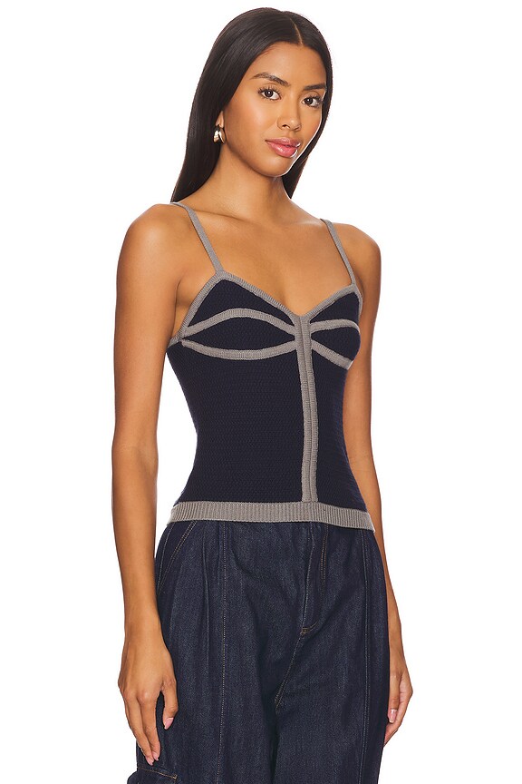 view 2 of 4 ВЯЗАНЫЙ ТОП-КАМИ ROMI in Navy