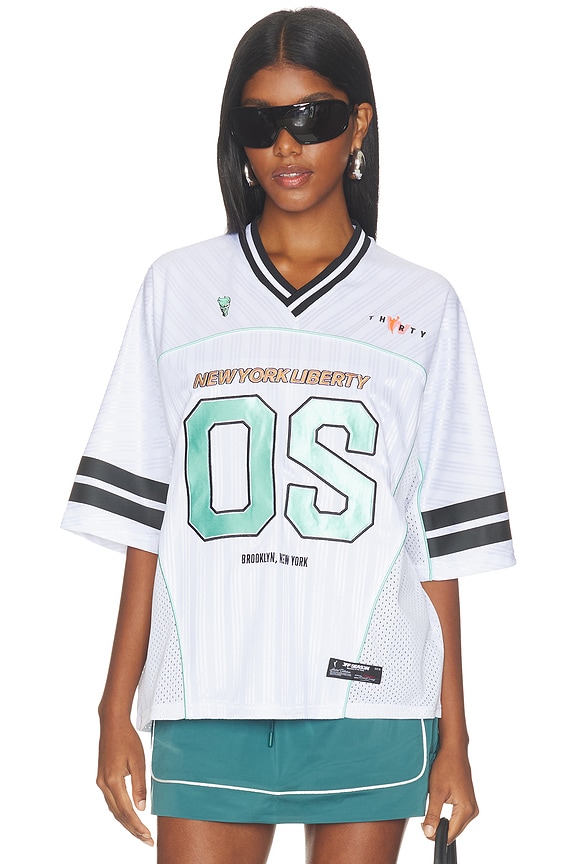 view 2 of 6 New York Liberty Unisex Boxy Top in White