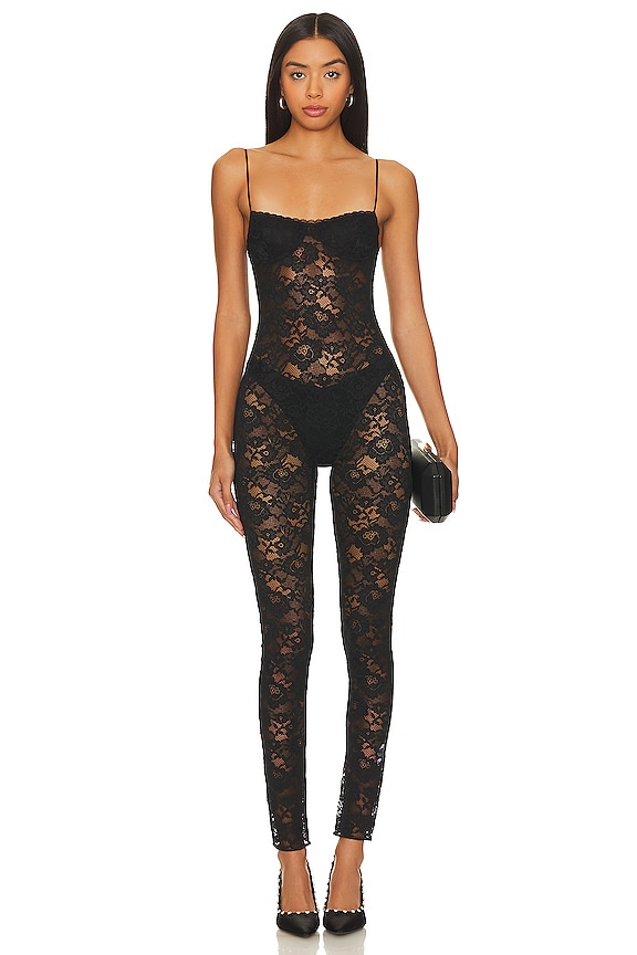 view 1 of 4 O-lover Lace Balconette Jumpsuit in Black
