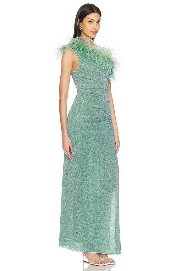 view 2 of 4 VESTIDO UN HOMBRO PLUMAGE in Aqua