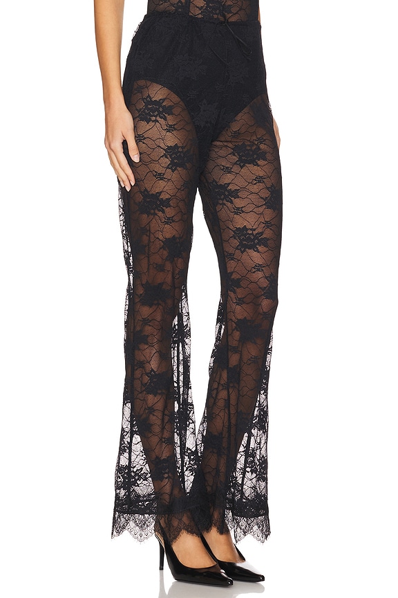 view 2 of 6 Soft Lace Pants in Black
