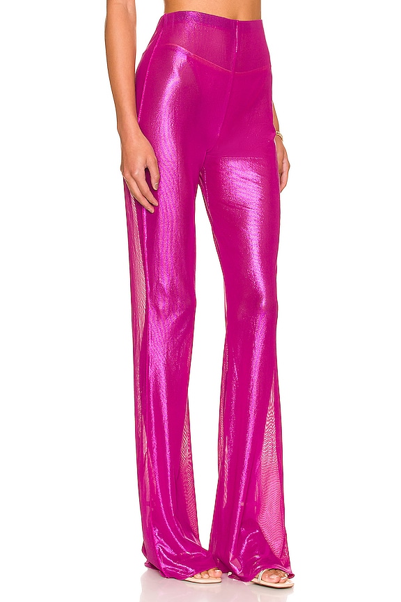 view 2 of 4 Lame Wide Leg Pant in Fuschia