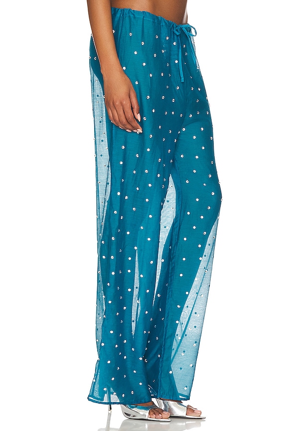 view 2 of 5 PANTALONES GEM in Turquoise & Crystal