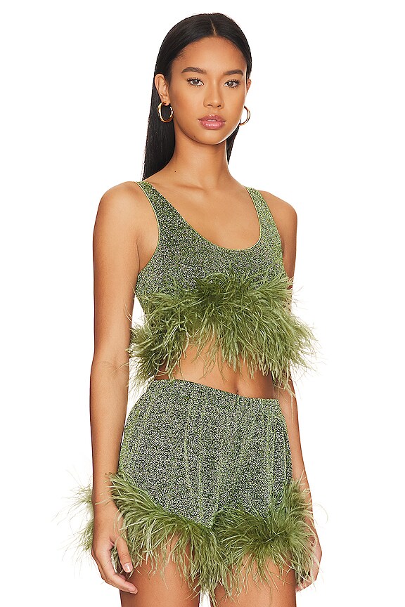 view 2 of 5 Lumiere Plumage Top in Green