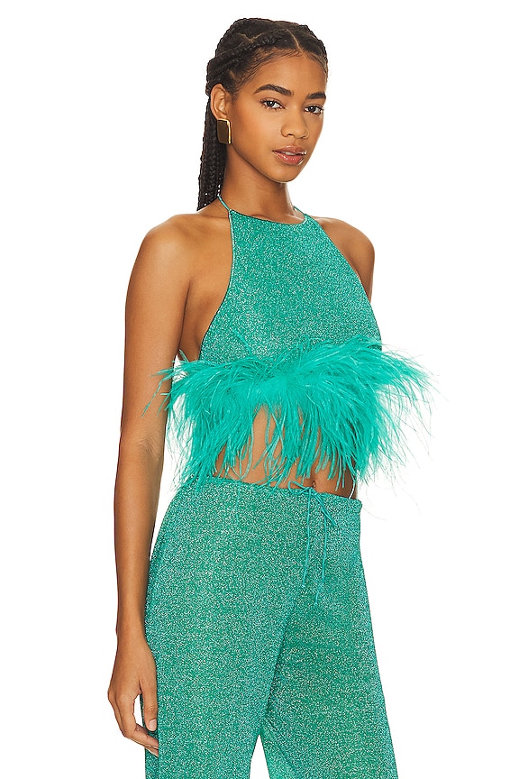 view 2 of 5 Lumiere Plumage Necklace Top in Aquamarine