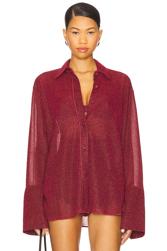 view 2 of 6 Lumiere Sleeves Shirt in Burgundy