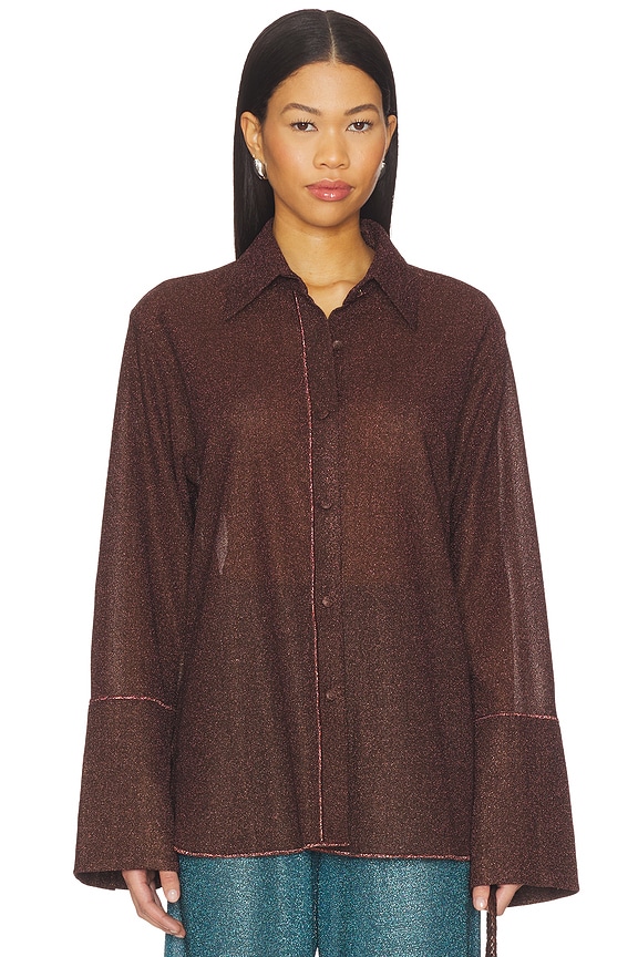 view 1 of 5 Lumiere Sleeves Shirt in Chocolate