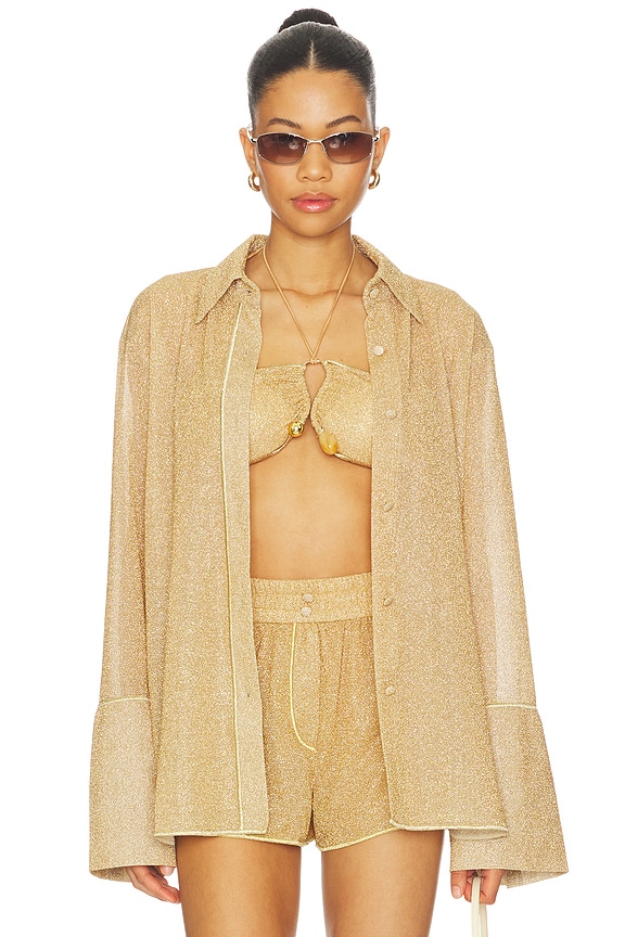 view 1 of 6 Lumiere Sleeves Shirt in Gold