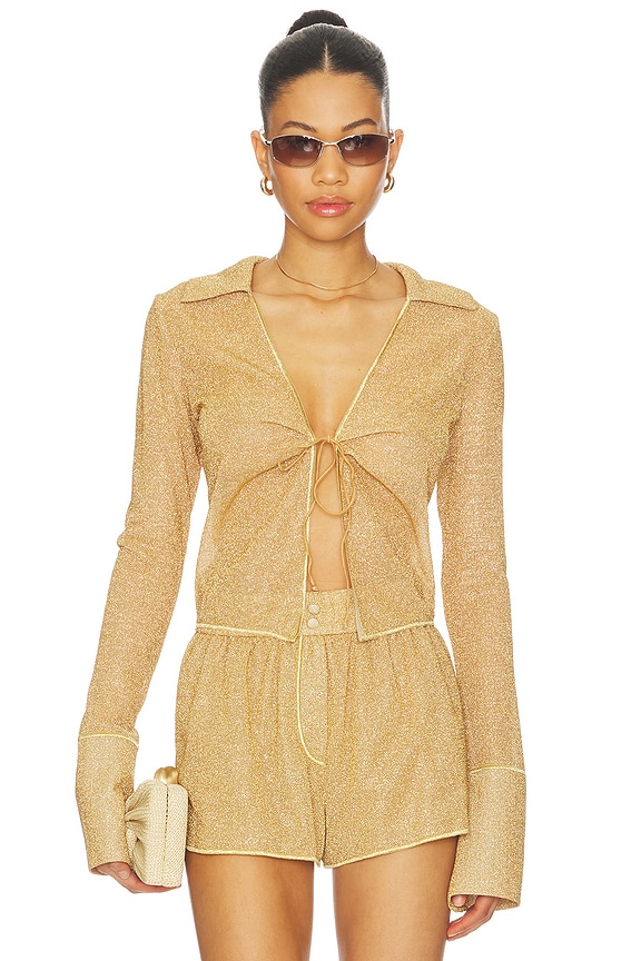 view 1 of 5 Lumiere Slim Shirt in Gold