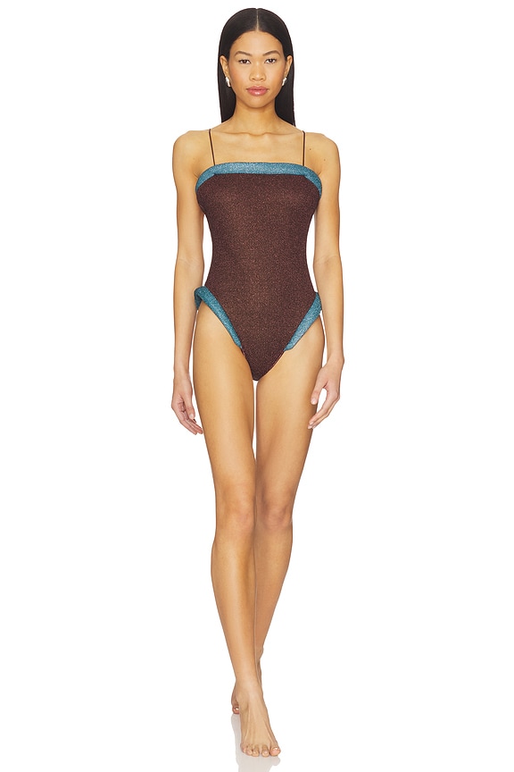 view 1 of 4 BAÑADOR LUMIRE 60S in Peacock & Chocolate