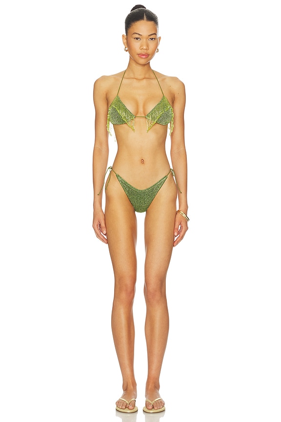 view 1 of 5 Lumiere 20s Pearls Bikini Set in Green
