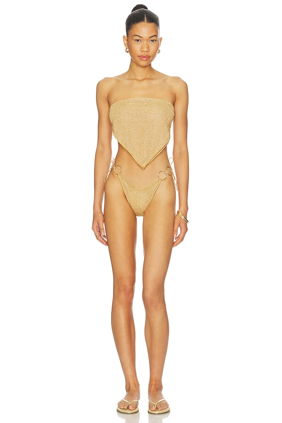 view 1 of 4 Lumiere Ring Bandana Bikini Set in Gold