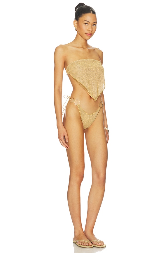 view 2 of 4 Lumiere Ring Bandana Bikini Set in Gold