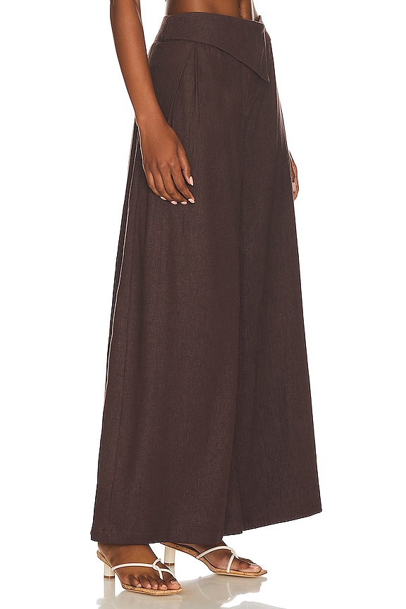 view 2 of 4 Low Waist Pantaloon in Brown Linen