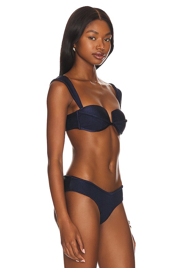 view 2 of 4 HAUT DE MAILLOT DE BAIN STRUCTURÉ in Ribbed Navy Blue