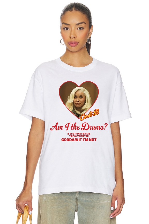 view 2 of 5 Cardi B Drama Tee in white
