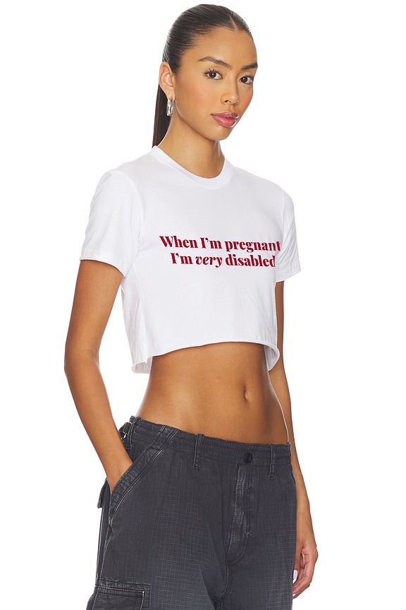 view 2 of 4 Cardi B Crop Tee In White in white