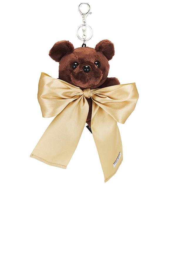 view 1 of 3 Bow Teddy Keychain in Brown