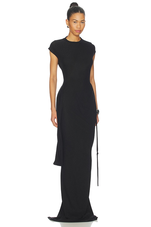 view 2 of 3 ROBE SLEEVY LUREX MAXI in Black