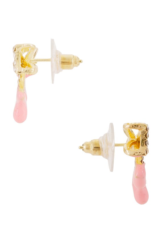 view 2 of 3 Bow Earring in Gold & Pink