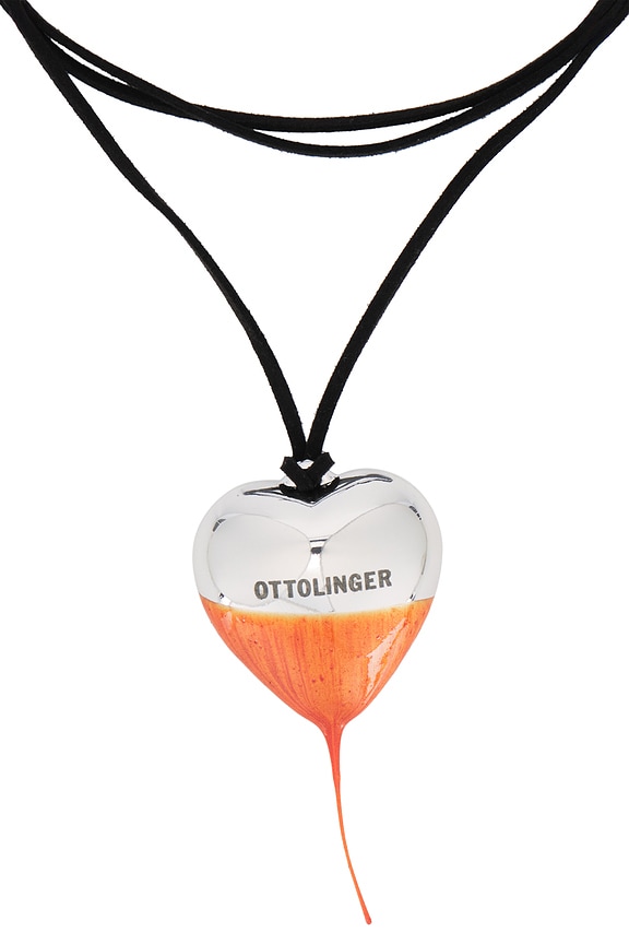 view 2 of 2 Knotted Heart Necklace in Gold-orange