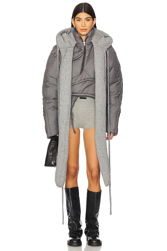 view 2 of 4 Deconstructed Cropped Puffer Jacket in Grey