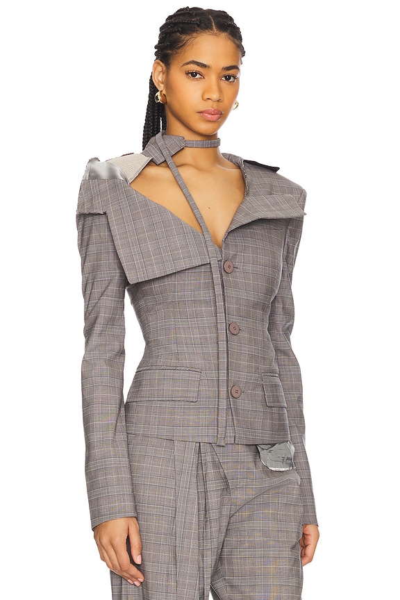 view 2 of 6 BLAZER DE HOMBROS DESCUBIERTOS in Grey