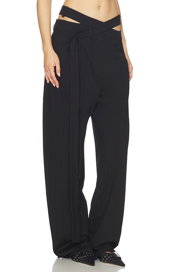 view 2 of 6 Signature Wrap Suit Pant in Black