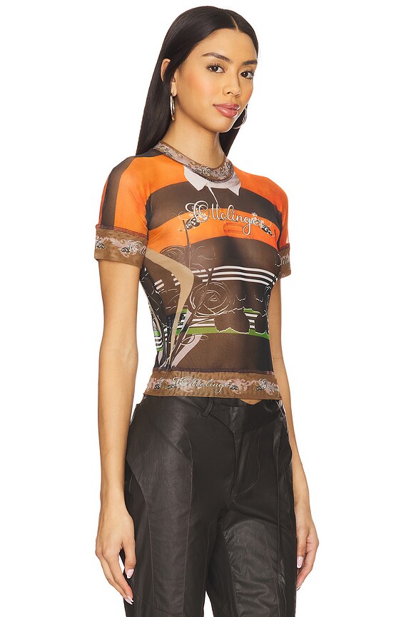 view 2 of 4 Mesh T-Shirt in Print-black