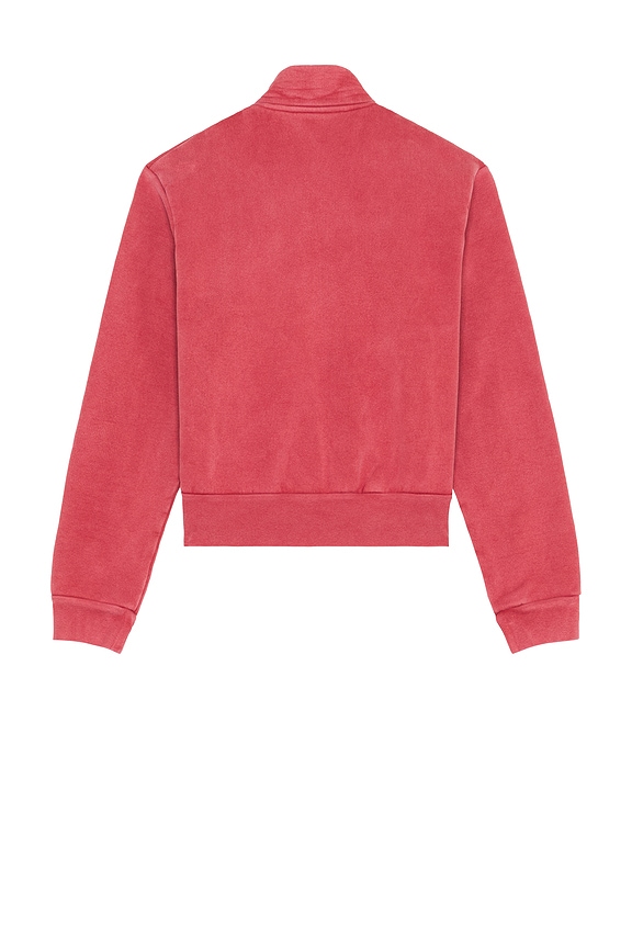 view 2 of 3 Mob Full Zip Mock Neck Sweatshirt in Red Sun Fade Hefty Fleece