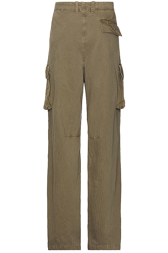 Our Legacy Mount Cargo Pant in Uniform Olive Herringbone | REVOLVE