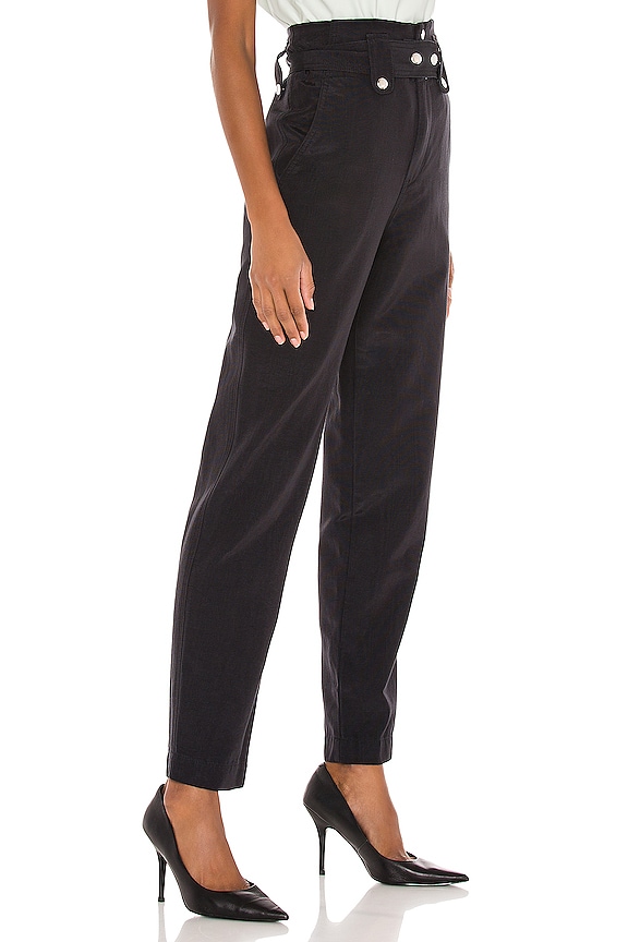 view 2 of 4 PANTALON TAILLE PAPERBAG JESSE in Black