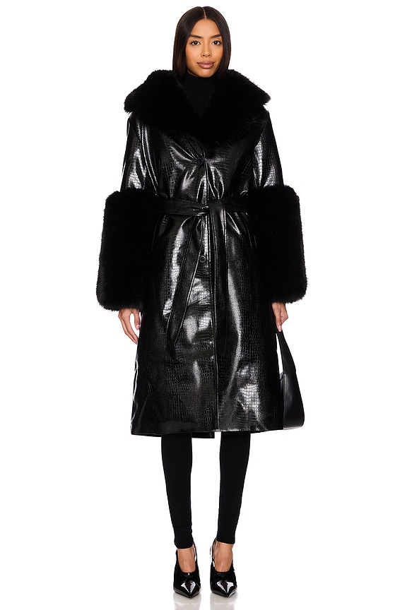 view 2 of 4 Astrid Faux Fur Coat in Black