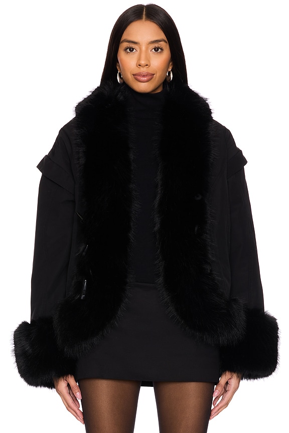 view 2 of 5 Kyoto Faux Fur Bomber Jacket in Black