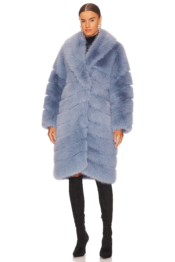 view 2 of 4 Copenhagen Faux Fur Coat in Blue