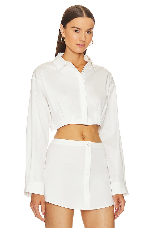 view 2 of 4 УКОРОЧЕННАЯ РУБАШКА BELLA in White
