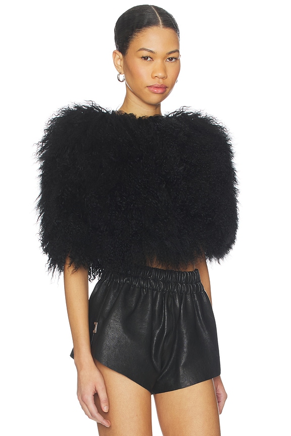 view 2 of 4 Nia Fur Top in Black