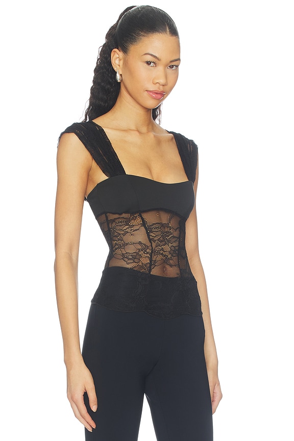 view 2 of 5 Vilda Lace Top in Black