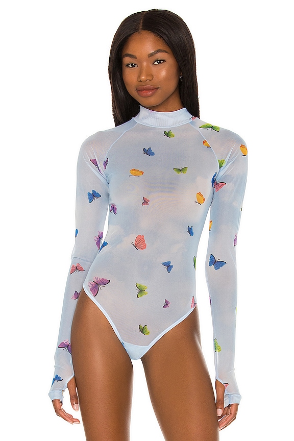 view 2 of 5 Butterfly Bodysuit in Dusty Blue