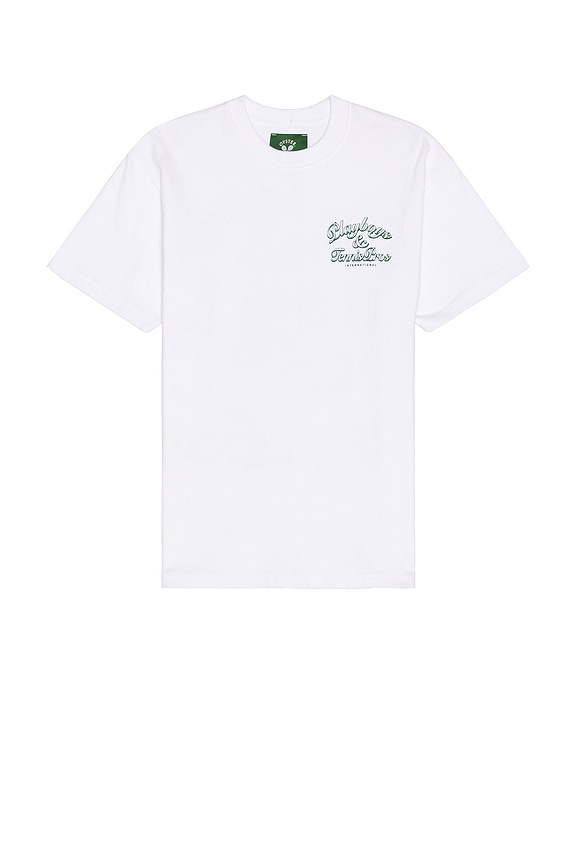 view 2 of 4 Playboys & Tennis Pros T-Shirt in White & Green