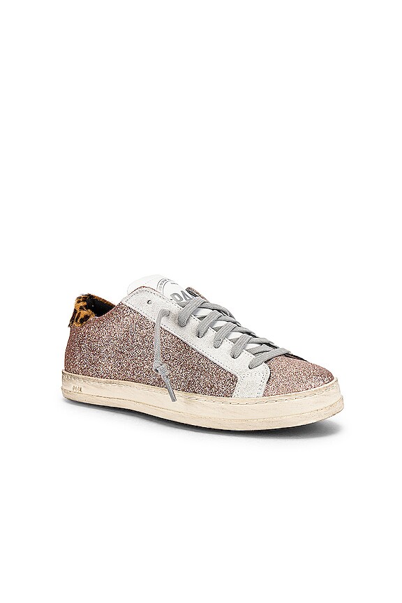 view 2 of 6 John Sneaker in Pink Glitter & Leopard