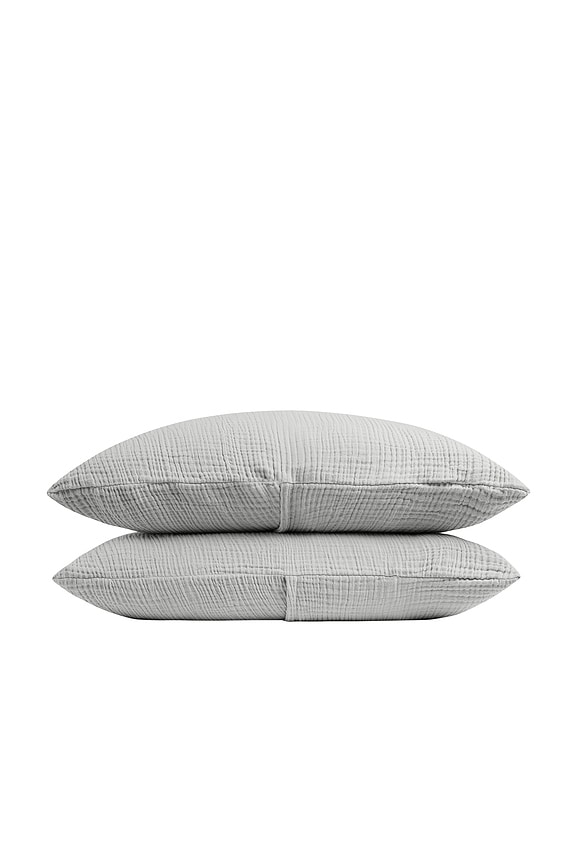 view 1 of 3 Organic Cloud Cotton Sham Set in Smoke