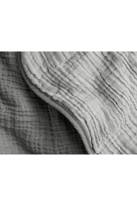 view 2 of 3 Organic Cloud Cotton Quilt in Steel & Smoke