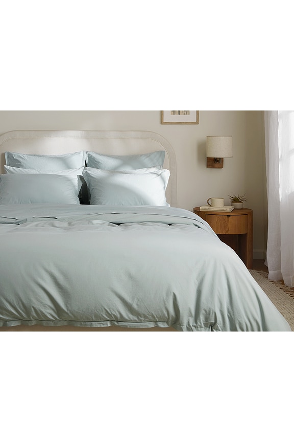 view 2 of 3 Percale Duvet Cover in Spa