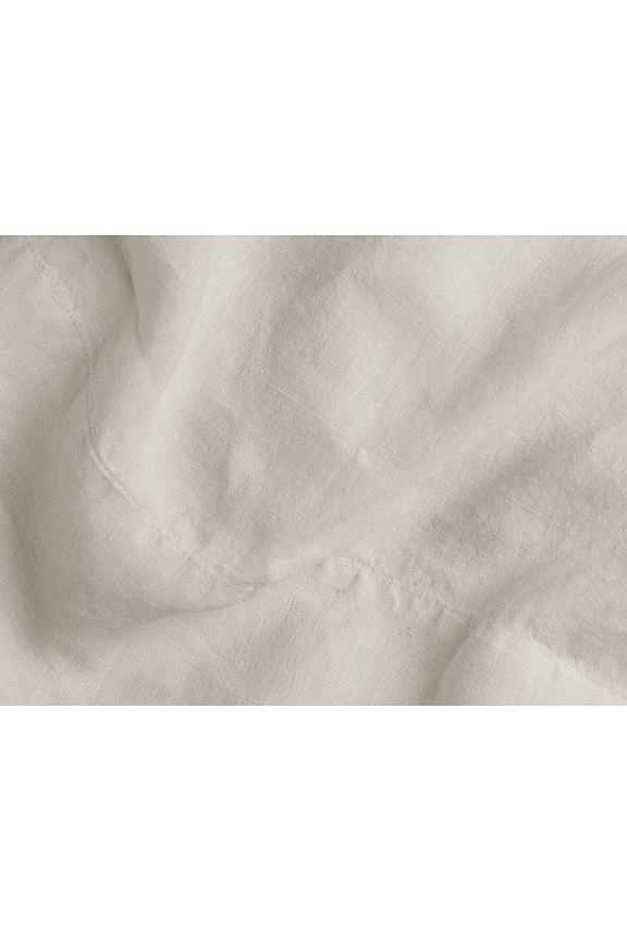 view 2 of 3 Linen Fitted Sheet in Bone