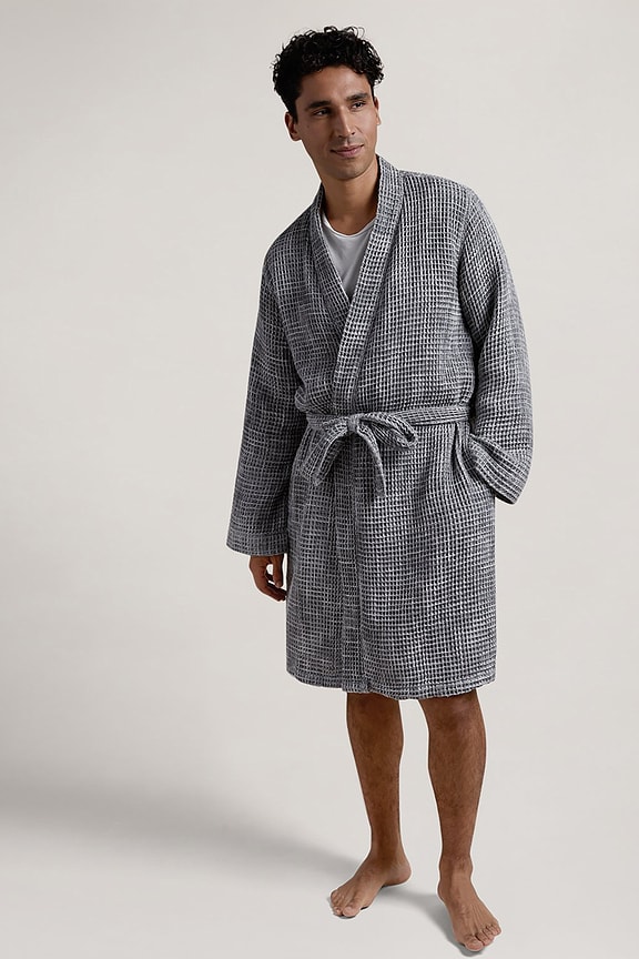 view 2 of 3 Waffle Robe in Grey